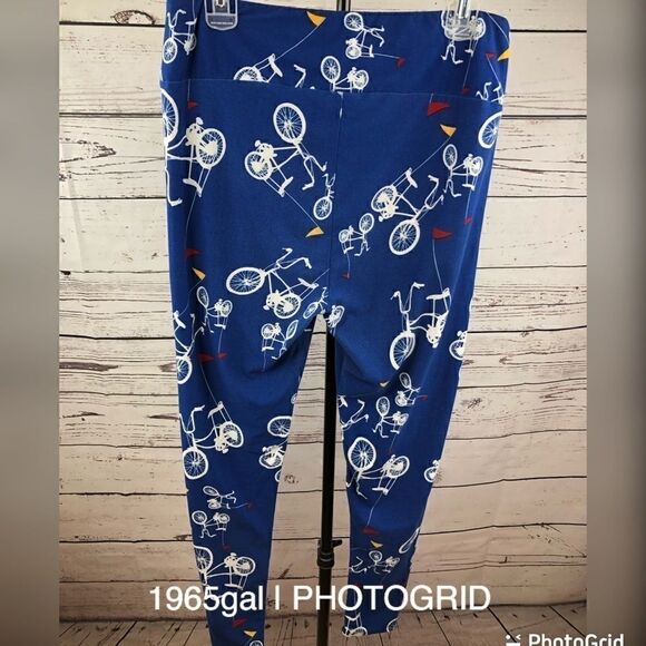 Lularoe TC Leggings Blue 70’s Bike Design - Picture 7 of 9